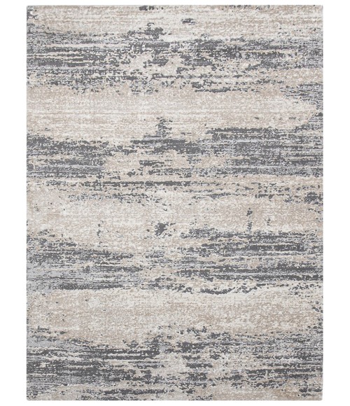 Amer Savannah Erica Gray/Blue Polyester Blend Area Rug 5'3"x7'9"