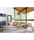 Amer Savannah Erica Gray/Blue Polyester Blend Area Rug 5'3"x7'9"