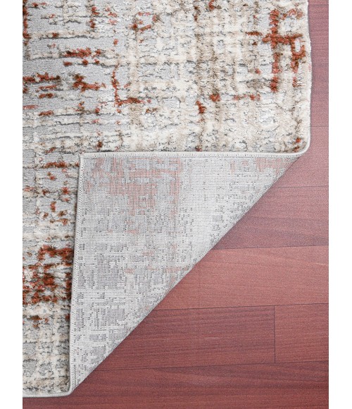 Amer Savannah Dylanne Gray/Red Polyester Blend Area Rug 5'3"x7'9"