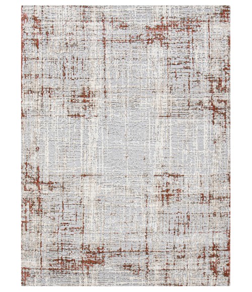 Amer Savannah Dylanne Gray/Red Polyester Blend Area Rug 5'3"x7'9"