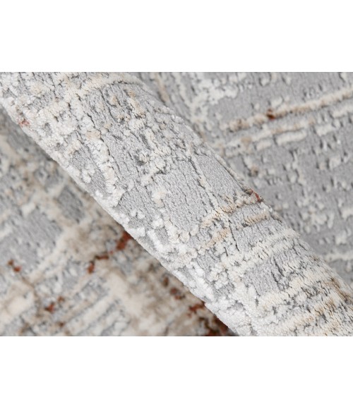 Amer Savannah Dylanne Gray/Red Polyester Blend Area Rug 5'3"x7'9"