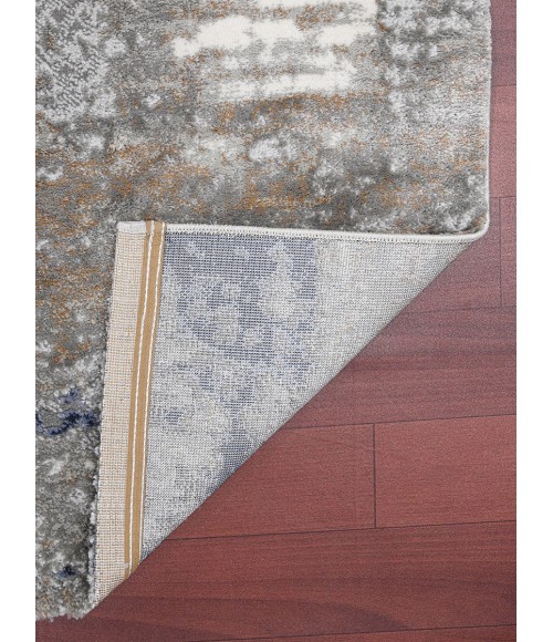 Amer Savannah Hannah Gray/Blue Polyester Blend Area Rug 8'10"x11'10"