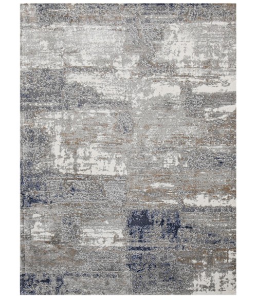 Amer Savannah Hannah Gray/Blue Polyester Blend Area Rug 8'10"x11'10"