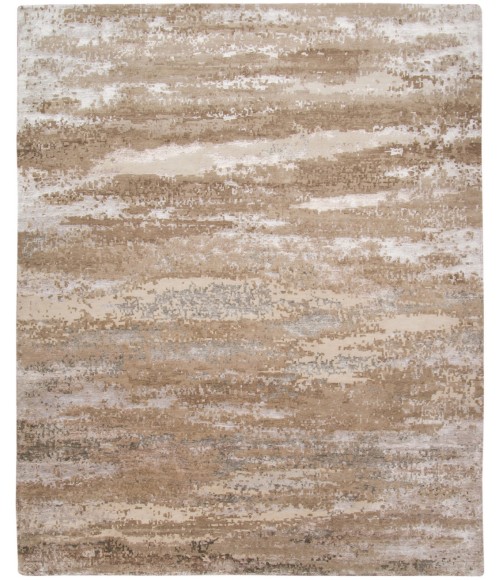 Amer Synergy Winfall Tan Hand-Knotted Wool Blend Area Rug 9'x12'