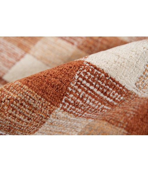 Amer Tartan Cartwell Orange Plaid Hand-Tufted Wool Area Rug 3'6"x5'6"