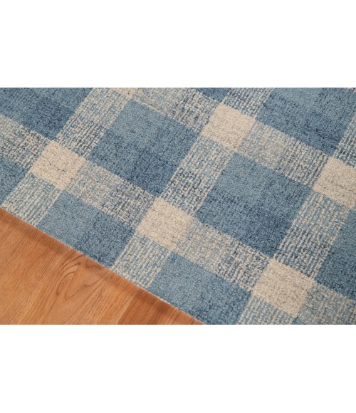 Amer Tartan Cartwell Blue Plaid Hand-Tufted Wool Area Rug 3'6"x5'6"