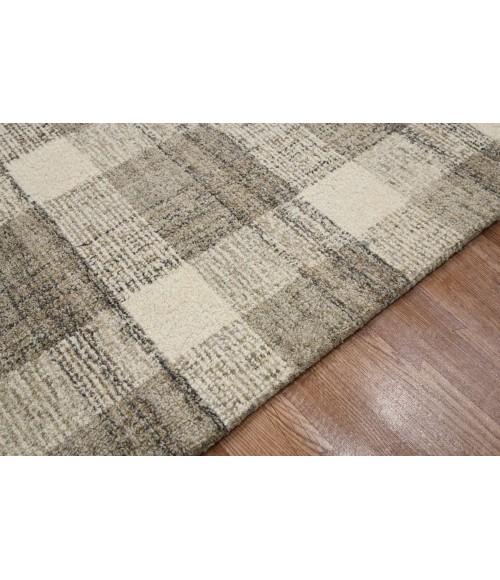 Amer Tartan Cartwell Sand Plaid Hand-Tufted Wool Area Rug 9'x13'