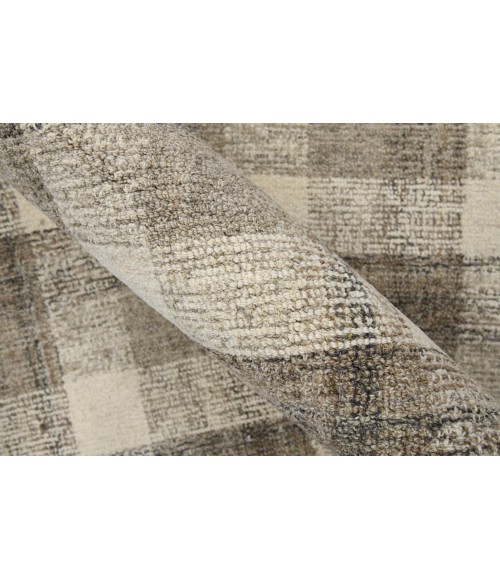 Amer Tartan Cartwell Sand Plaid Hand-Tufted Wool Area Rug 9'x13'