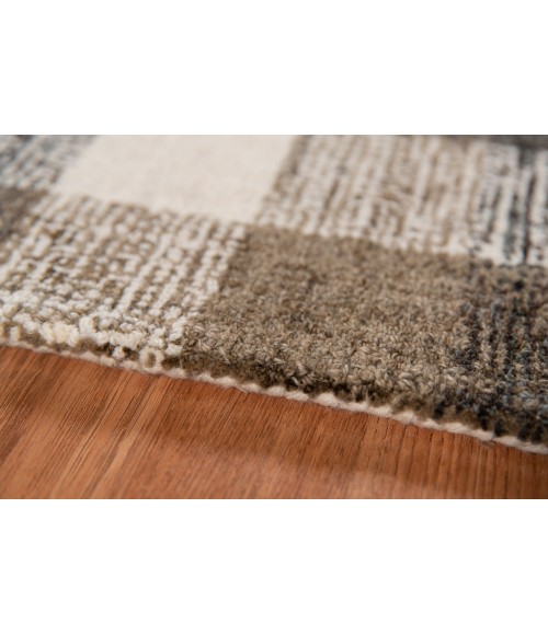 Amer Tartan Cartwell Khaki Plaid Hand-Tufted Wool Area Rug 2'x3'