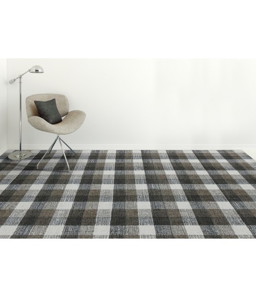 Amer Tartan Cartwell Khaki Plaid Hand-Tufted Wool Area Rug 2'x3'