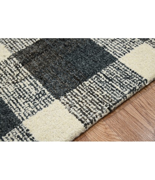 Amer Tartan Cartwell Charcoal Plaid Hand-Tufted Wool Area Rug 5'x7'6"
