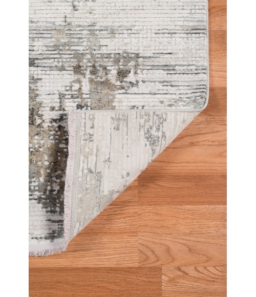 Amer Venice Frasier Ivory/Gold Abstract Runner Rug 3'x9'10"