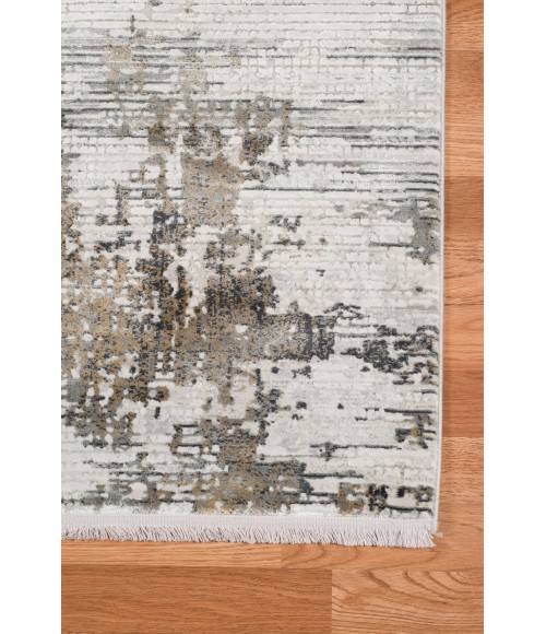 Amer Venice Frasier Ivory/Gold Abstract Runner Rug 3'x9'10"