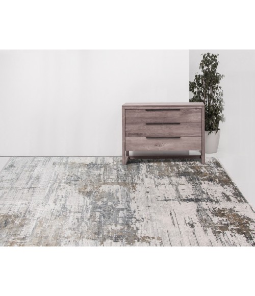 Amer Venice Frasier Ivory/Gold Abstract Area Rug 4'11"x7'6"