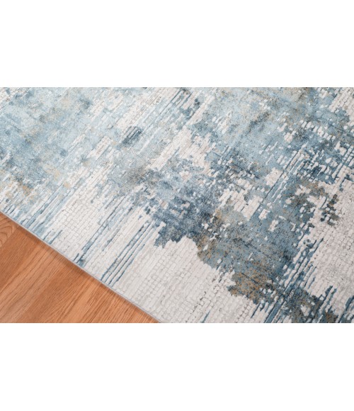 Amer Venice Hayden Ivory/Blue Abstract Area Rug 2'x3'