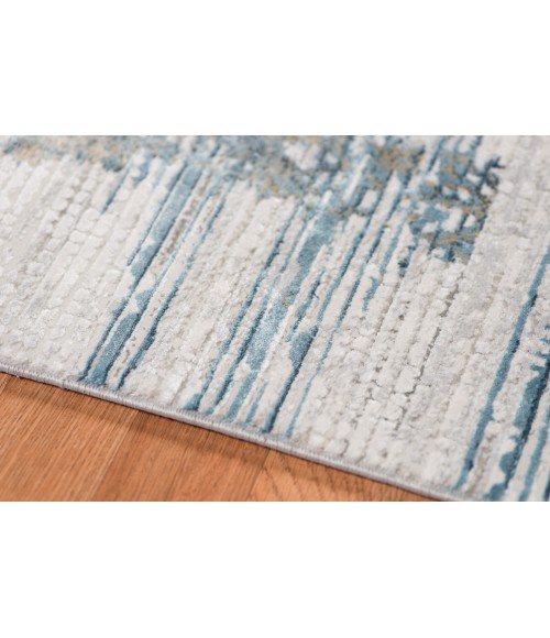 Amer Venice Hayden Ivory/Blue Abstract Area Rug 2'x3'