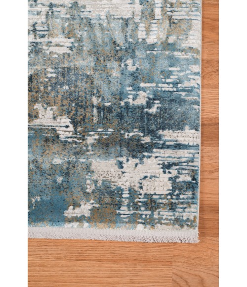 Amer Venice Hayden Ivory/Blue Abstract Area Rug 2'x3'