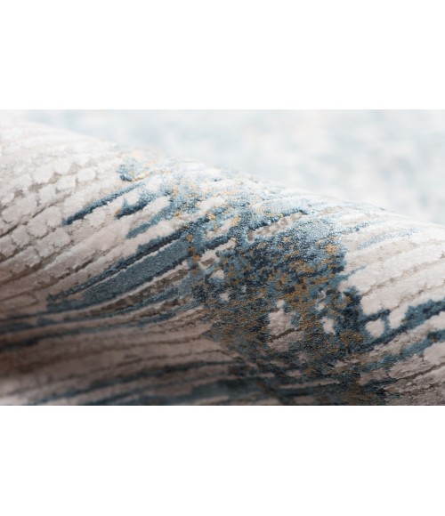 Amer Venice Hayden Ivory/Blue Abstract Area Rug 2'x3'