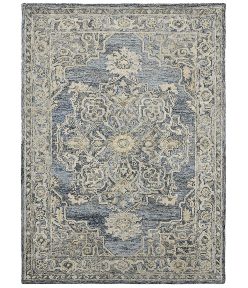 Amer Vestige Nucia Blue/Taupe Hand-Tufted Wool Blend Area Rug 5'x7'6"