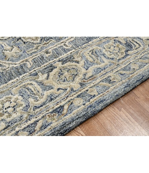 Amer Vestige Nucia Blue/Taupe Hand-Tufted Wool Blend Area Rug 5'x7'6"