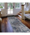 Amer Vermont Bianca Gray/Orange Polyester Runner Rug 2'7" x 8'