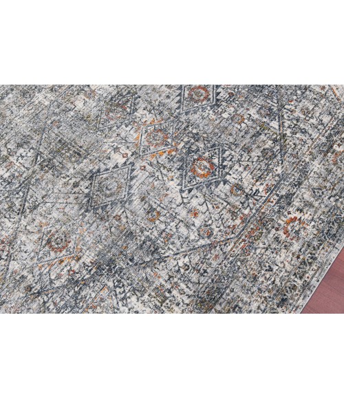 Amer Vermont Chelsea Gray/Ivory Polyester Area Rug 7'10" x 9'10"