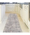 Amer Vermont Erysse Gray/Orange Polyester Runner Rug 2'7" x 8'