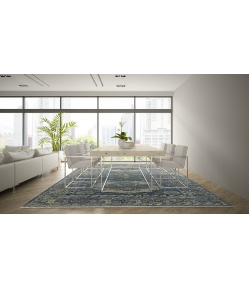 Willow Area Rug Amer Willow Mesa Blue Hand-knotted Wool Area Rug 8'x10'