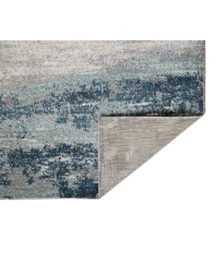 Amer Yasmin Bern Dark Blue Abstract Polyester Rug 2'6" x 8'