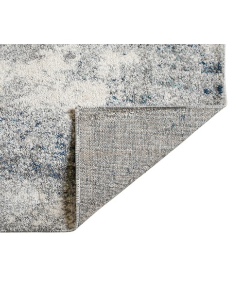 Yasmin Acy Light Blue Abstract Polyester Area Rug