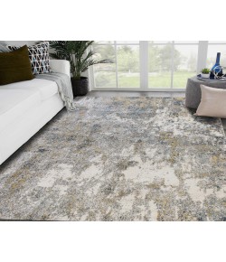 Amer Yasmin Acy Yellow/Blue Abstract Polyester Rug 7'10" x 10'6"