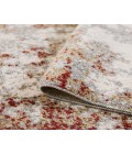 Yasmin Acy Red/Cream Abstract Polyester Area Rug