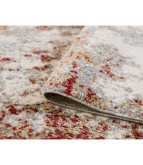 Yasmin Acy Red/Cream Abstract Polyester Area Rug