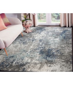 Amer Yasmin Deva Blue/Gray Abstract Polyester Rug 7'10" x 10'6"