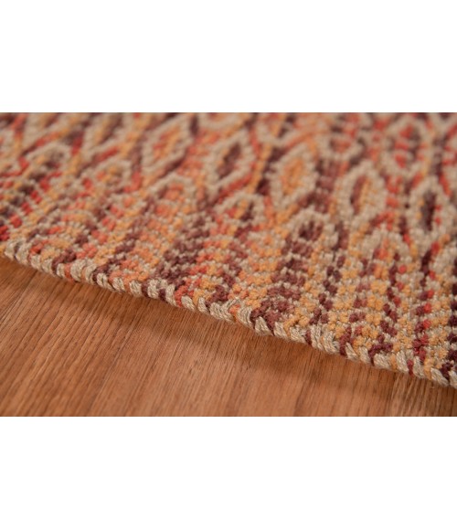 Amer Zola Parquet Red/Yellow Jute/Rayon Flatweave Area Rug 8'x10'