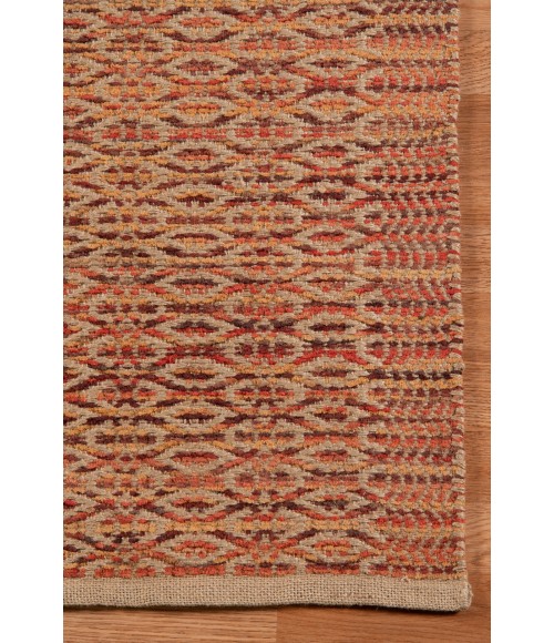 Amer Zola Parquet Red/Yellow Jute/Rayon Flatweave Area Rug 8'x10'