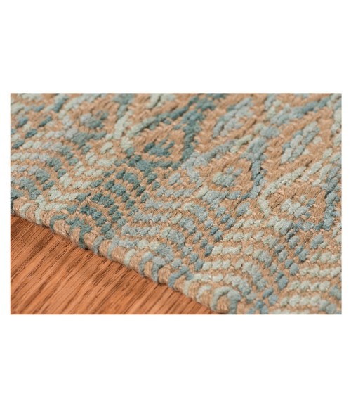 Amer Zola Parquet Light Blue Jute/Rayon Flatweave Area Rug 8'x10'