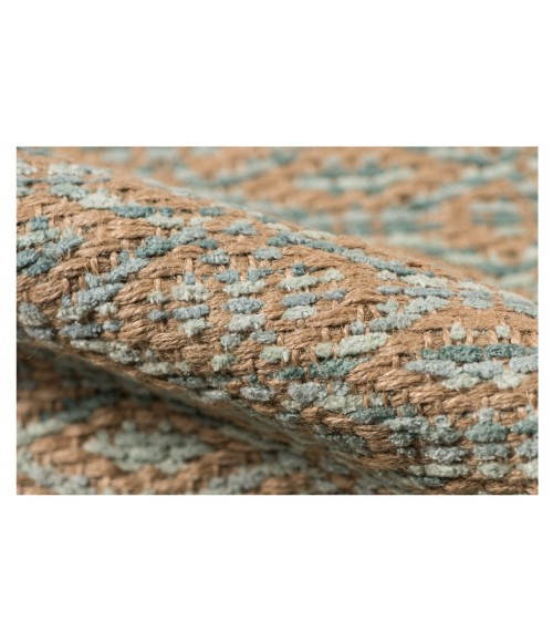 Amer Zola Parquet Light Blue Jute/Rayon Flatweave Area Rug 8'x10'