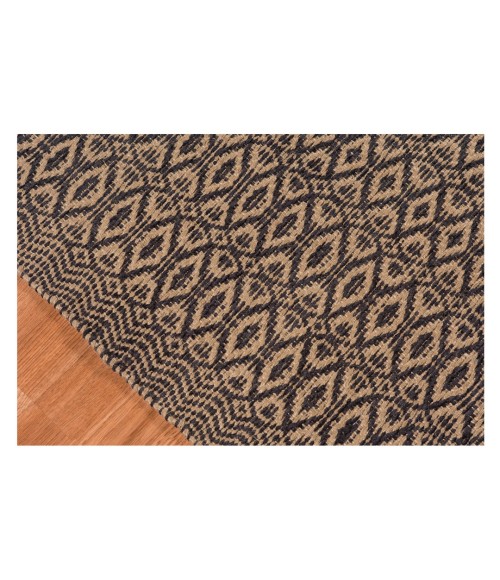 Amer Zola Parquet Black/Tan Jute/Rayon Flatweave Area Rug 8'x10'