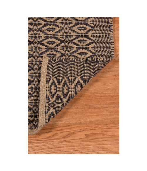 Amer Zola Parquet Black/Tan Jute/Rayon Flatweave Area Rug 8'x10'