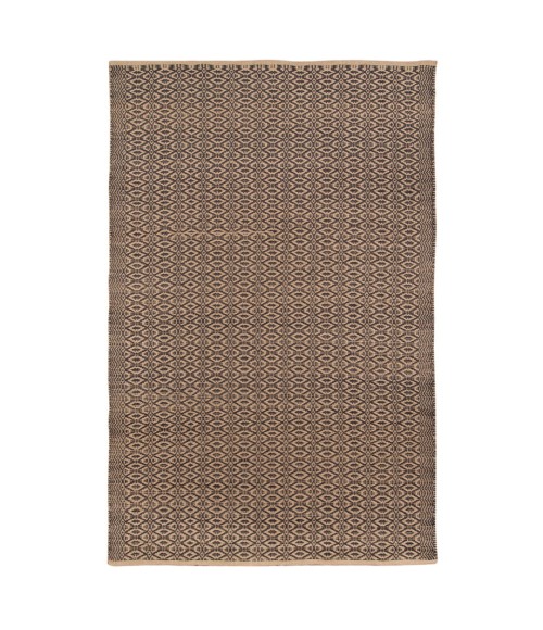 Amer Zola Parquet Black/Tan Jute/Rayon Flatweave Area Rug 8'x10'