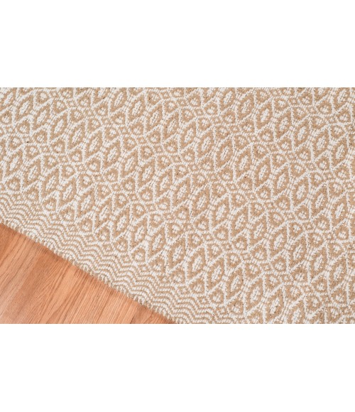 Amer Zola Parquet White/Tan Jute/Rayon Flatweave Area Rug 8'x10'