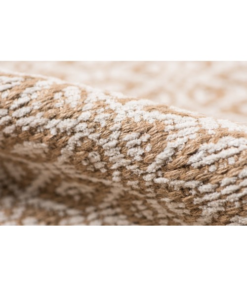 Amer Zola Parquet White/Tan Jute/Rayon Flatweave Area Rug 8'x10'