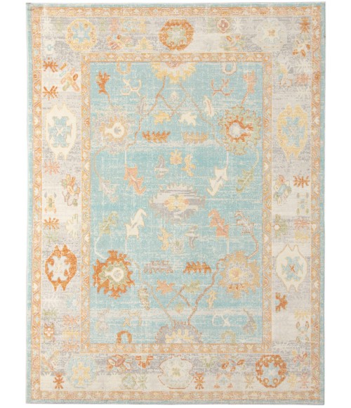 Amer Bohemian Gretna Indoor/Outdoor Aqua Area Rug 7'9"x9'9"