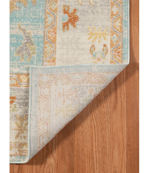 Amer Bohemian Gretna Indoor/Outdoor Aqua Area Rug 7'9"x9'9"