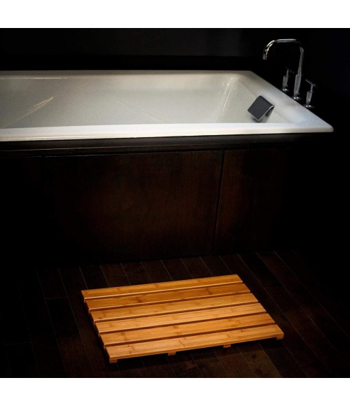 Anji Mountain Bamboo Bath & Sauna Mat Natural Rug Anji Mountain 16" x 24" Bamboo Bath & Sauna Mat Natural