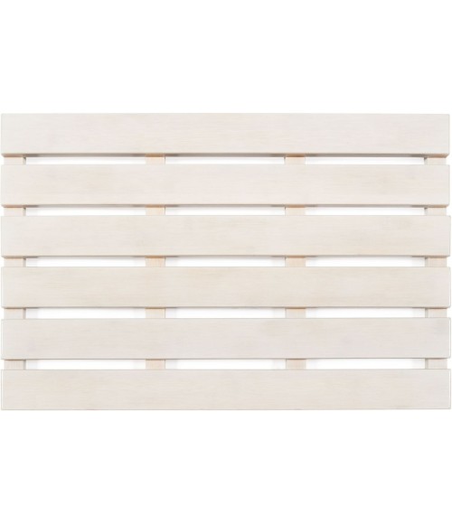 16X24 Bamboo Bath & Sauna Mat White Wash - Rugs Town 16" x 24" Bamboo Bath & Sauna Mat White Wash