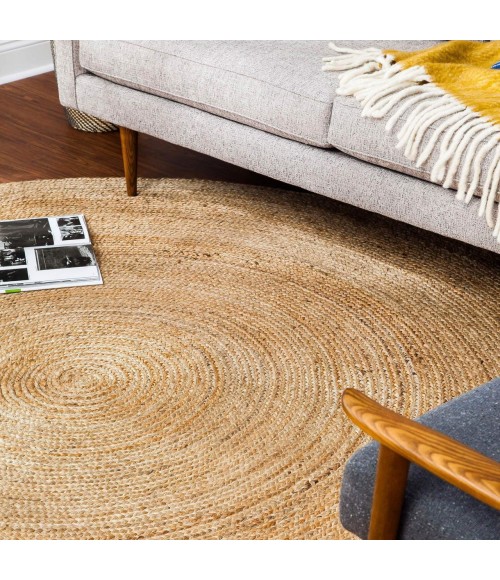 Anji Mountain Kerala Natural Jute Rug Anji Mountain 4' Round Kerala Natural Jute Rug