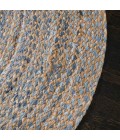 6' Round Kerala Denim & Jute Rug - Rugs Town 6' Round Kerala Denim & Jute Rug