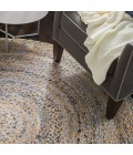 Anji Mountain Kerala Denim & Jute Rug Anji Mountain 8' Round Kerala Denim & Jute Rug